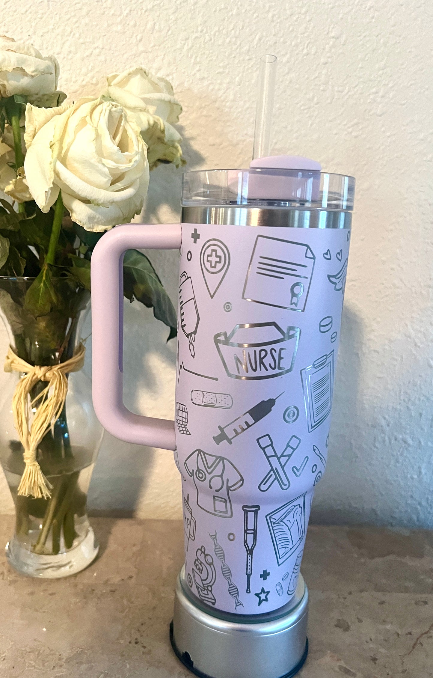 NURSE LIFE-30 OZ Stanley H2.0 Quencher Tumbler With Handle-Full Wrap Engraved