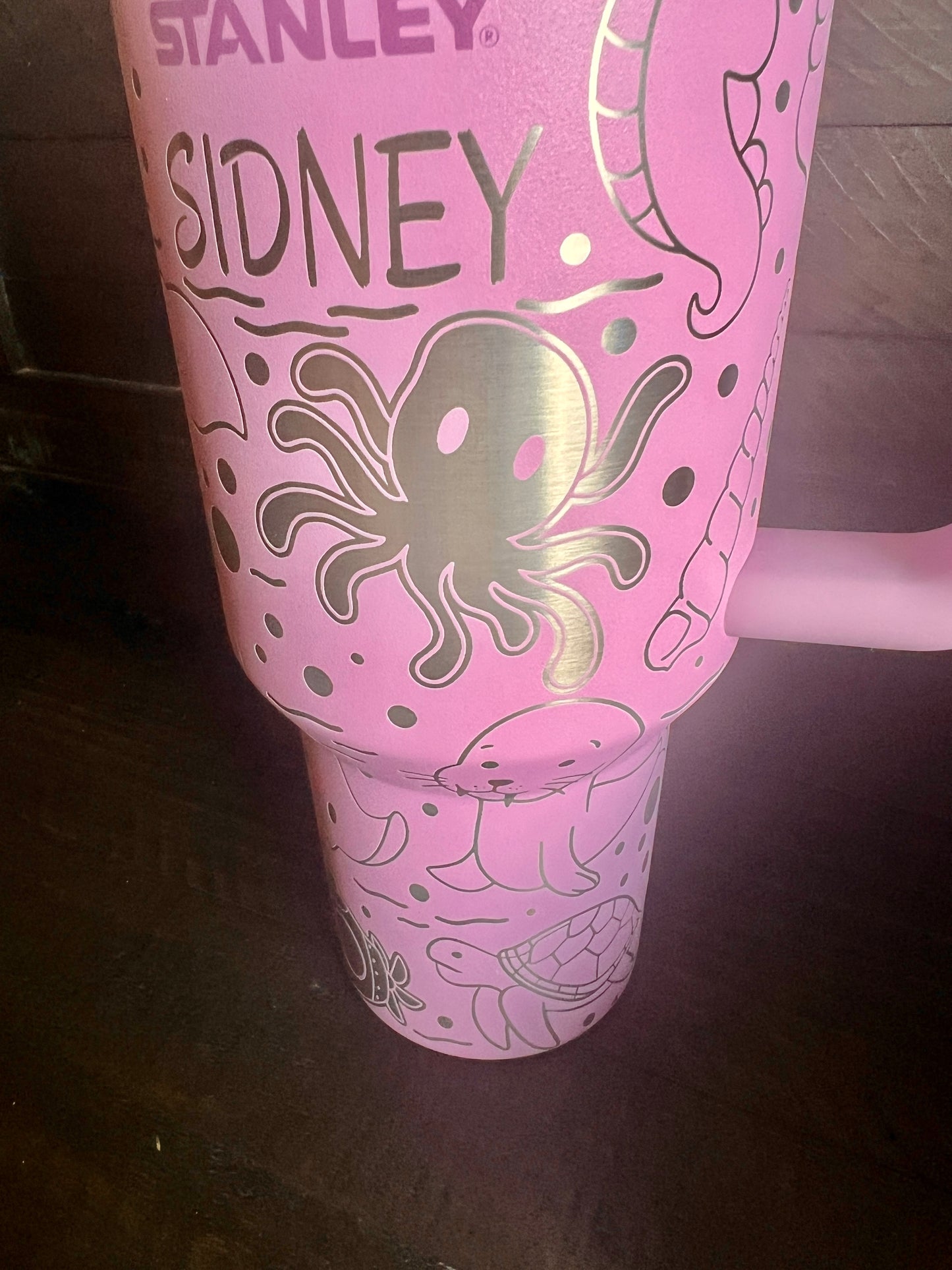 OCEAN LIFE- Engraved Stanley Travel Quencher H2.0 Tumbler - Stanley Cup- 40 oz.