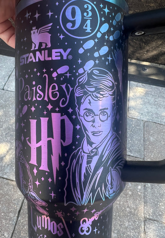 Harry Potter - Wizards -40 Oz Stanley Quencher H2.0 Travel Tumbler with Handle - Full Wrap Engraved