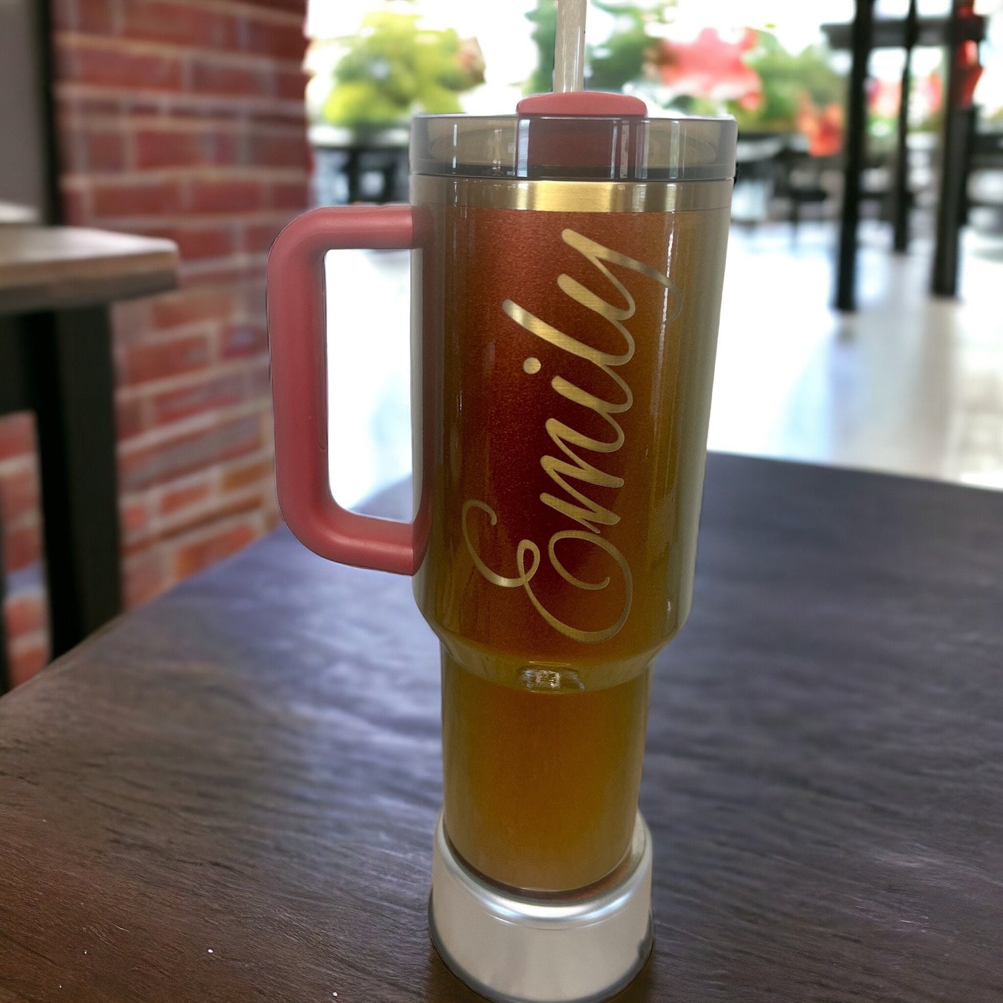 Name Engraved -40 OZ or 30 OZ Stanley Quencher H2.0 Travel Tumbler with Handle-Laser Engraved