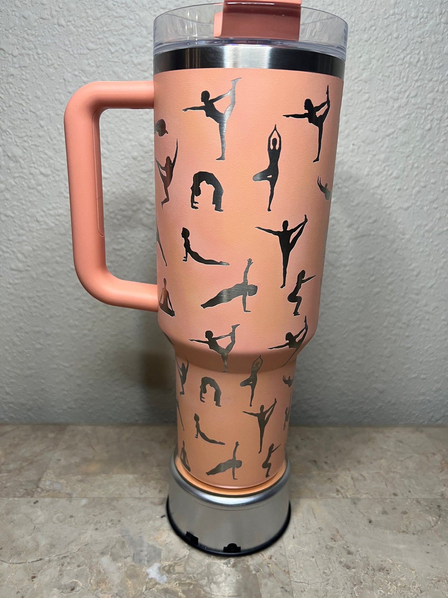 Yoga -40 OZ Stanley Quencher H2.0 Travel Tumbler with Handle-Full Wrap Laser Engraved