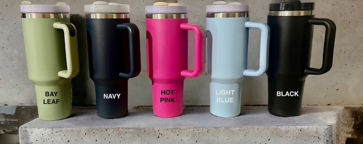 Nurse Life-40 Oz Travel Tumbler with Handle-Full Wrap Laser Engraved