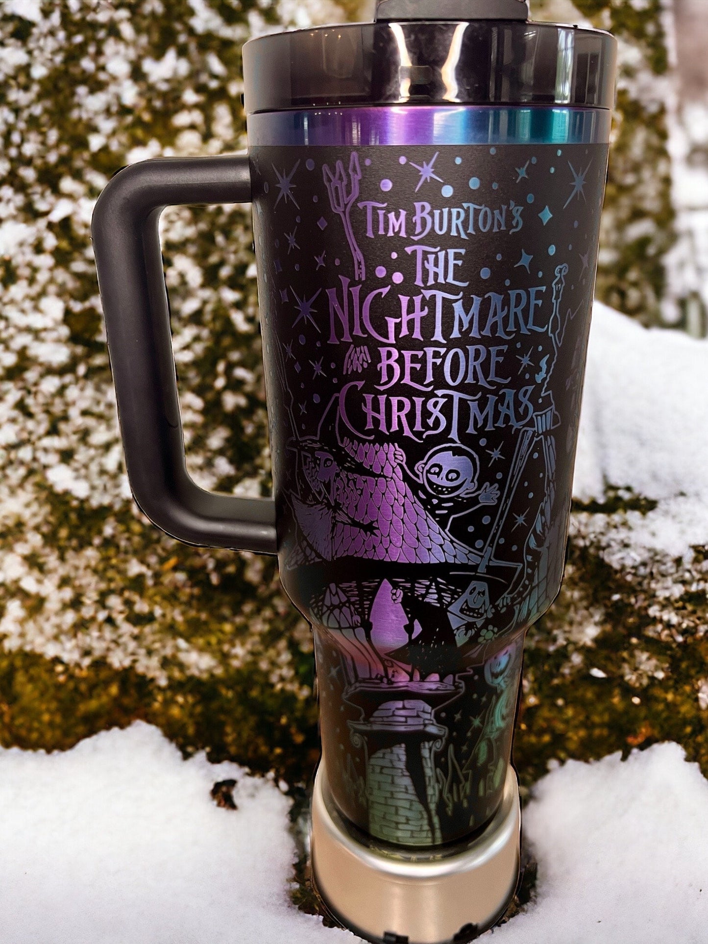 The Nightmare before Christmas-40 Oz Stanley Quencher H2.0 Travel Tumbler with Handle - Full Wrap Engraved