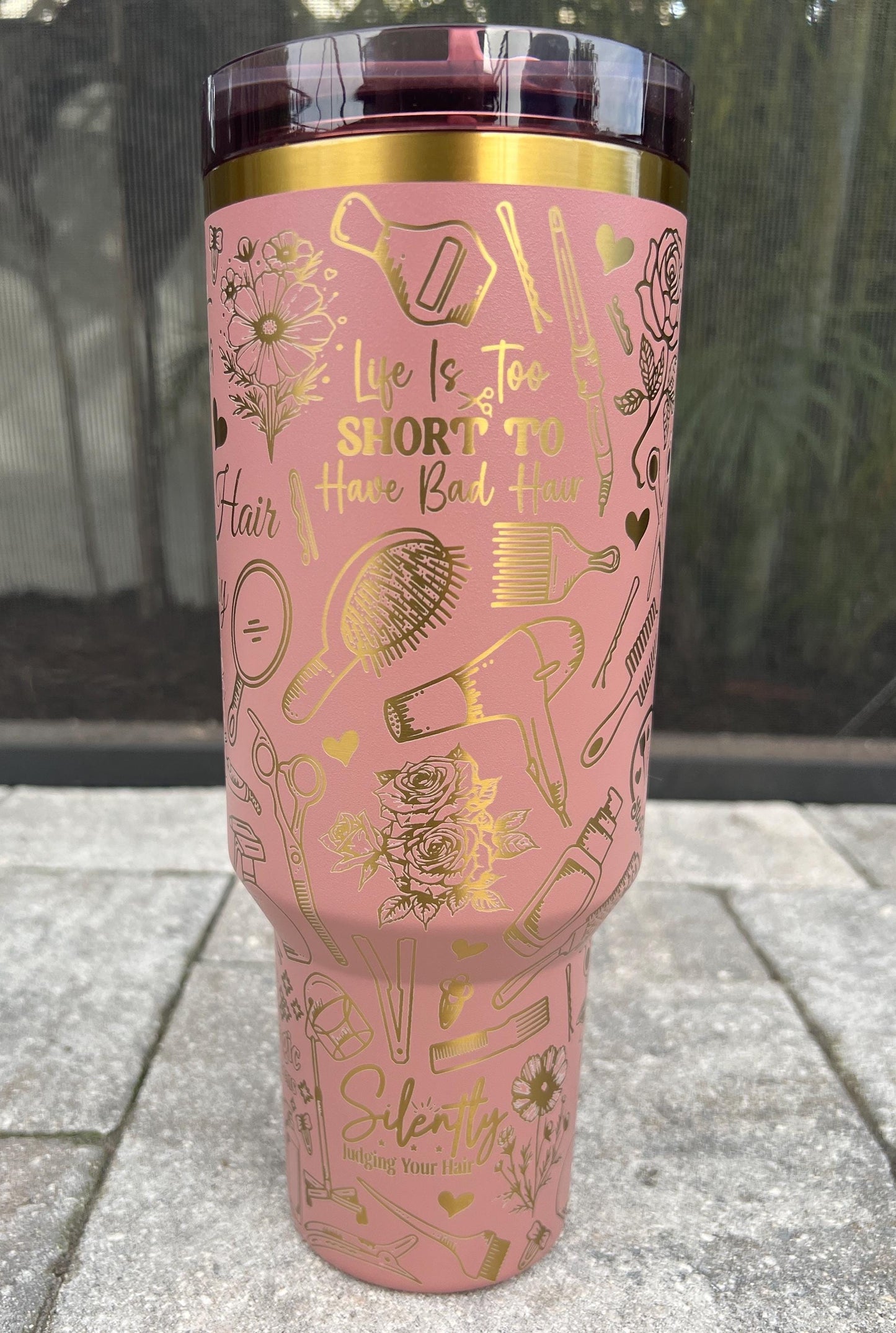 Engraved Stanley 40 Oz Tumbler: Hair Stylist Gift, Personalized Cup