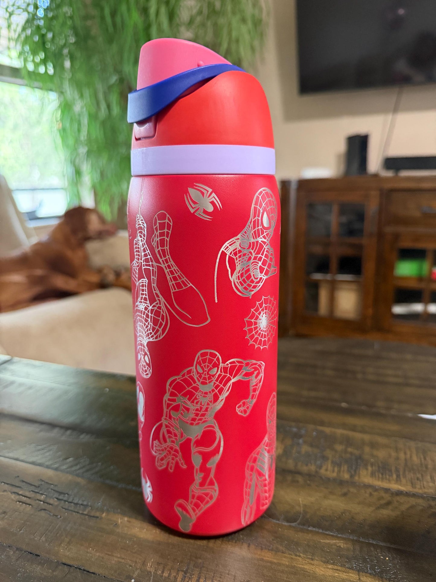 Spider-Man Inspired Laser Engraved -32 oz Unbranded Free Sip Tumbler, Full wrap