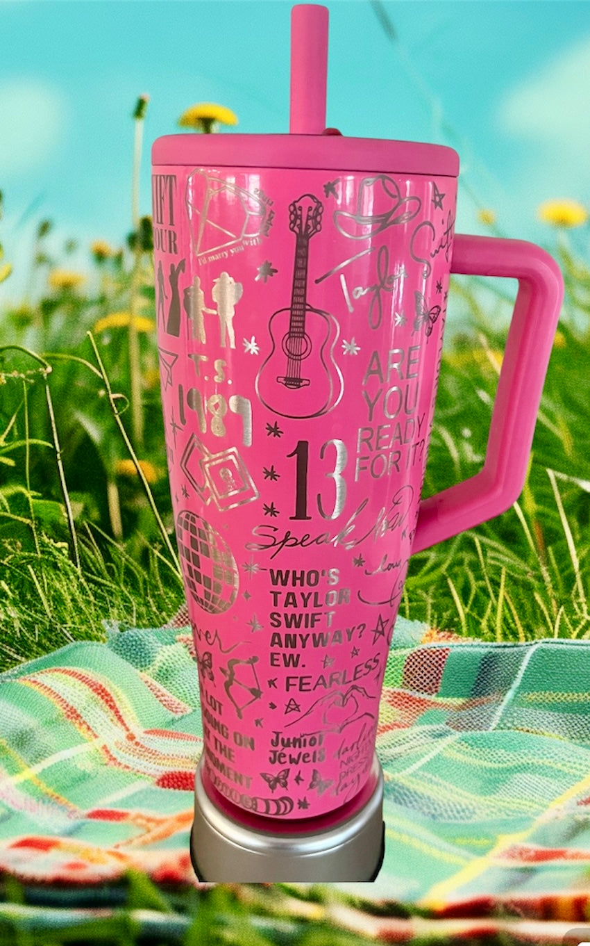 Swiftie Eras Engrave -40 OZ Brumate ERA Leakproof Tumbler with Handle-Full Wrap Laser Engraved