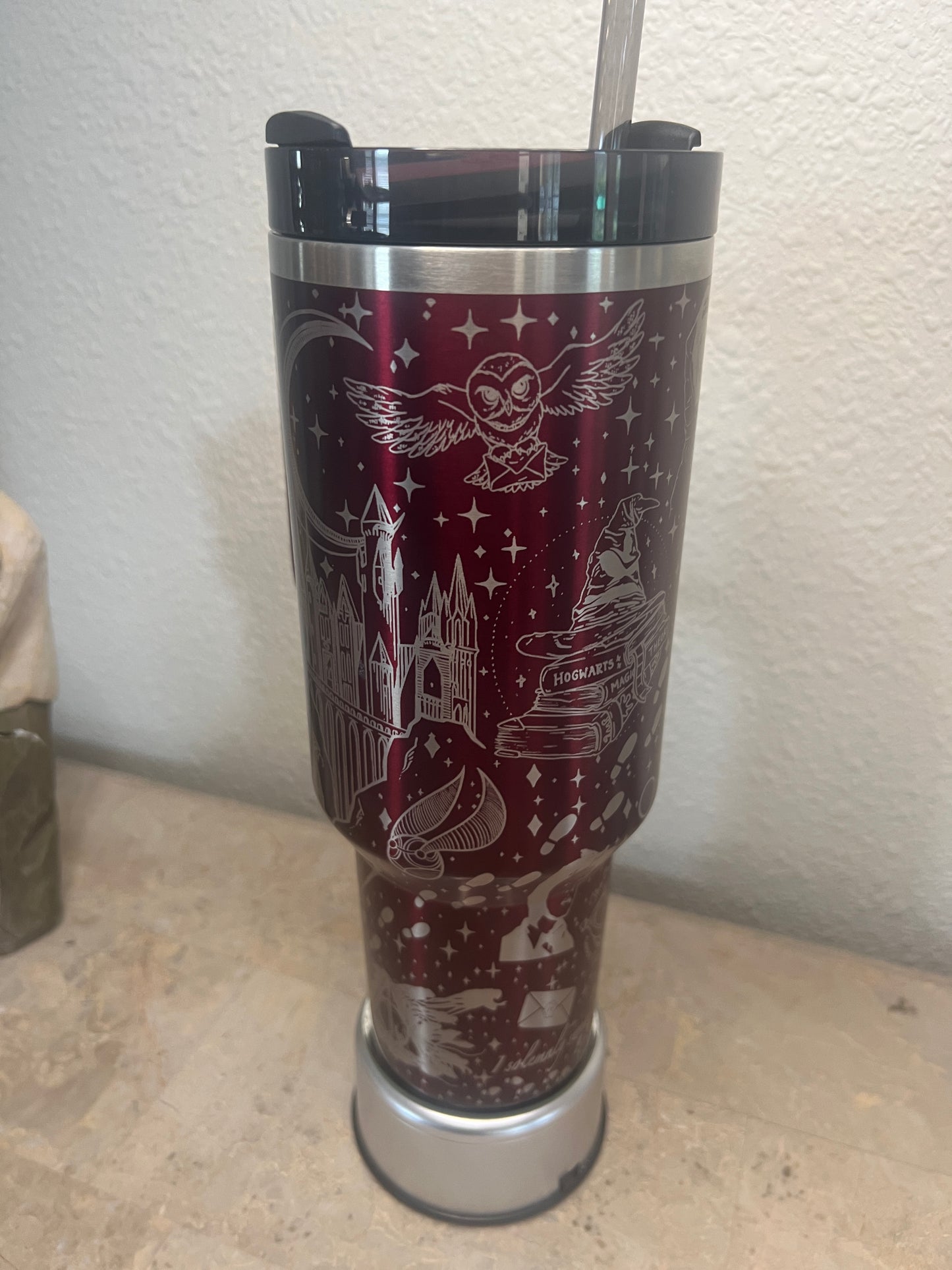 Harry Potter - Wizards -40 Oz Stanley Quencher H2.0 Travel Tumbler with Handle - Full Wrap Engraved