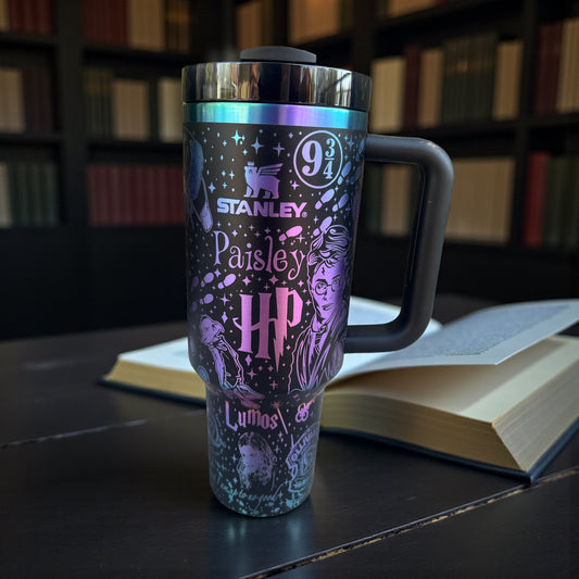 Harry Potter - Wizards -40 Oz Stanley Quencher H2.0 Travel Tumbler with Handle - Full Wrap Engraved