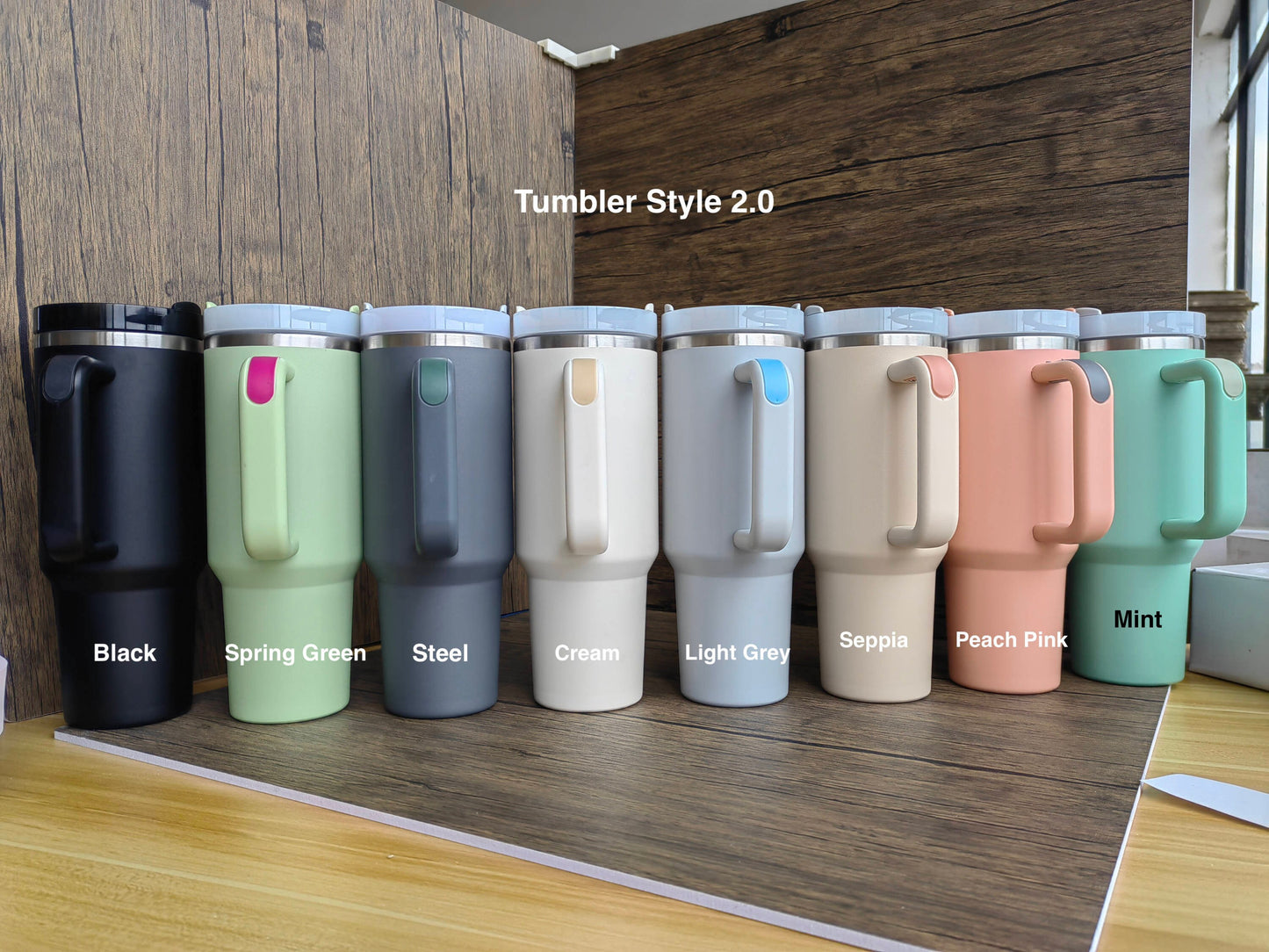 Ghosty-40 Oz Stanley Quencher H2.0 Travel Tumbler with Handle - Full Wrap Engraved