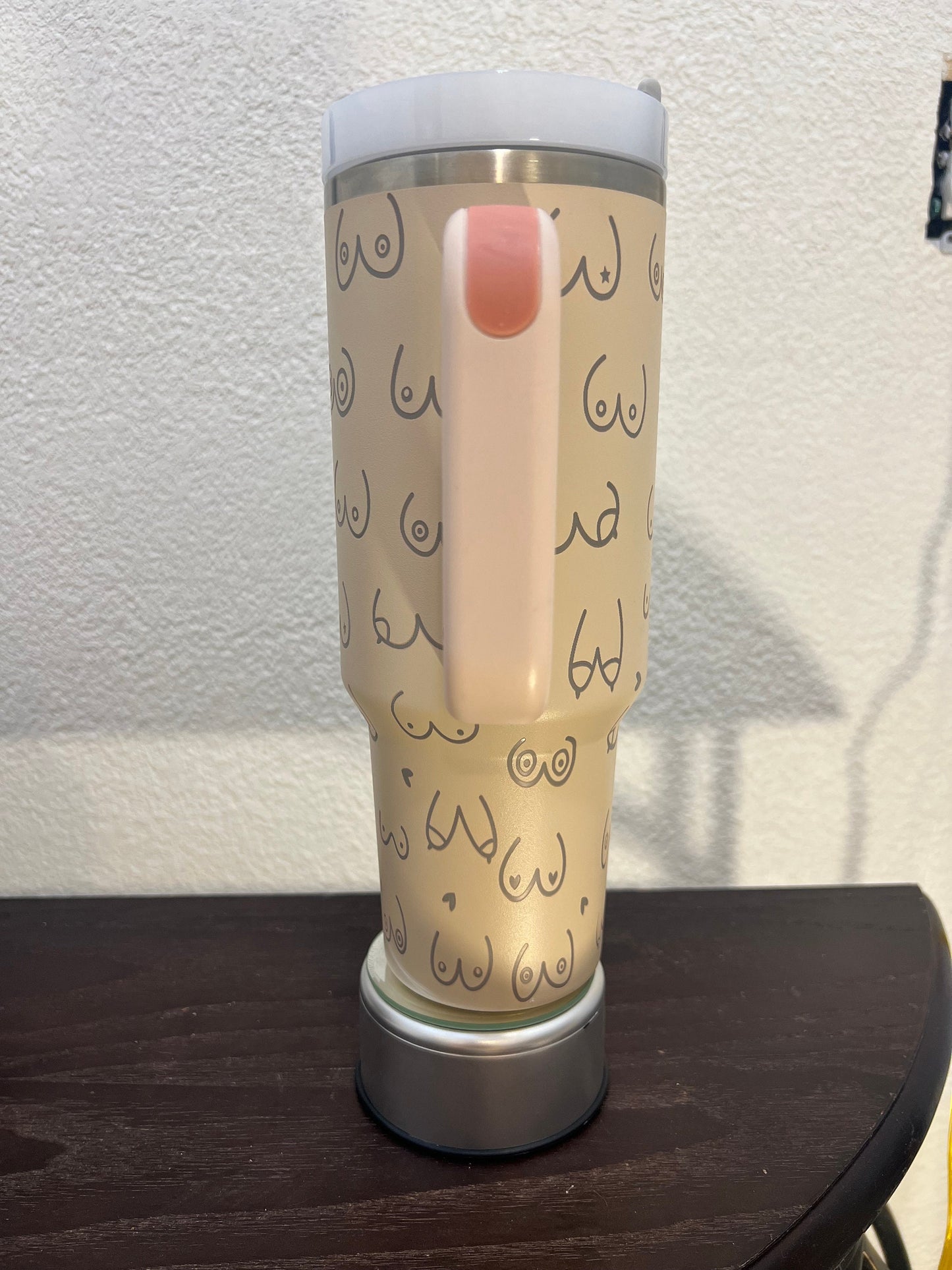 Funny BOOBS-Stanley 40OZ H2.0 Quencher Tumbler-Full Wrap Laser Engraved