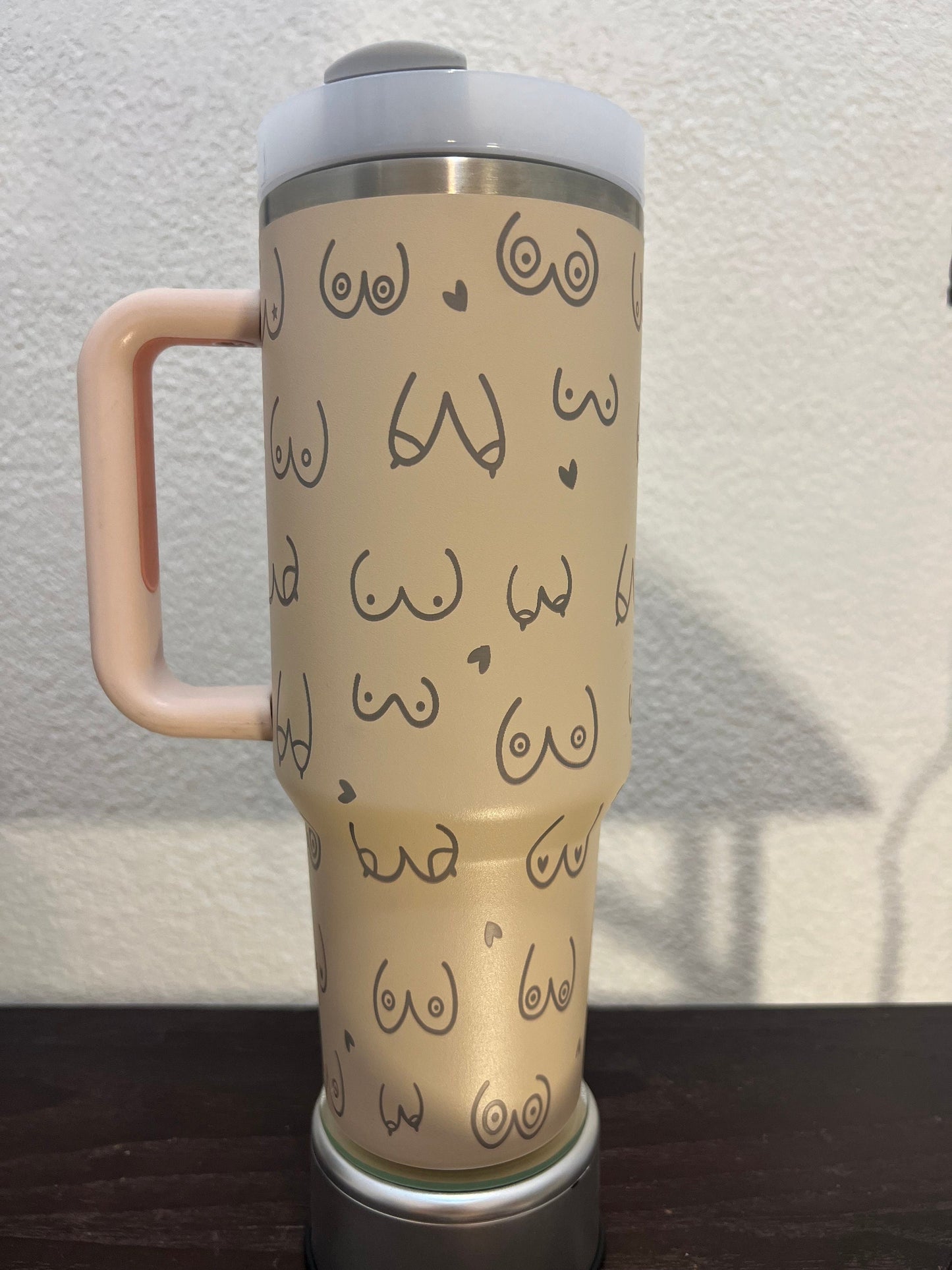 Funny BOOBS-Stanley 40OZ H2.0 Quencher Tumbler-Full Wrap Laser Engraved