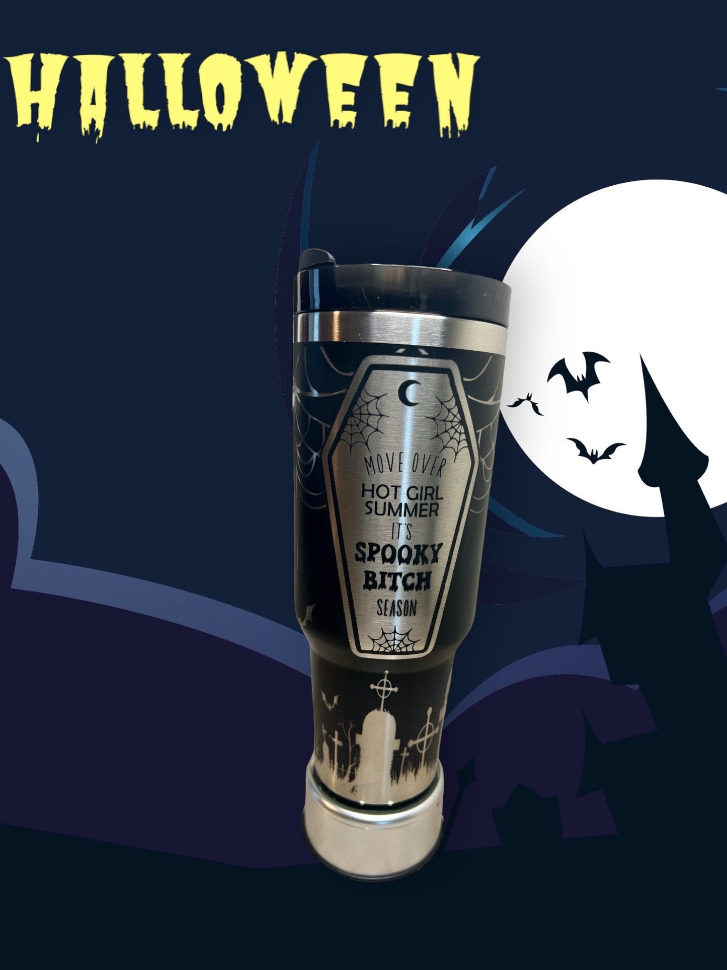 Spooky Season Engraved 40 Oz Tumbler - Stanley or Unbranded