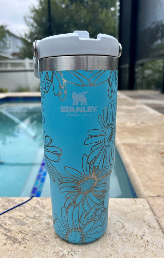 30 Oz DAISY Stanley Iceflow Flip Straw-Engraved