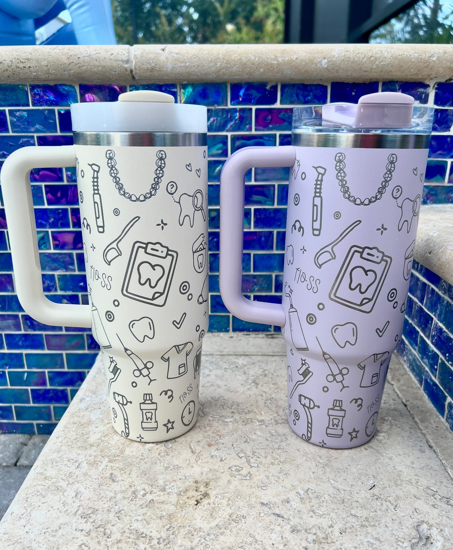 DENTAL LIFE-30 OZ Stanley H2.0 Quencher Tumbler With Handle-Full Wrap Engraved