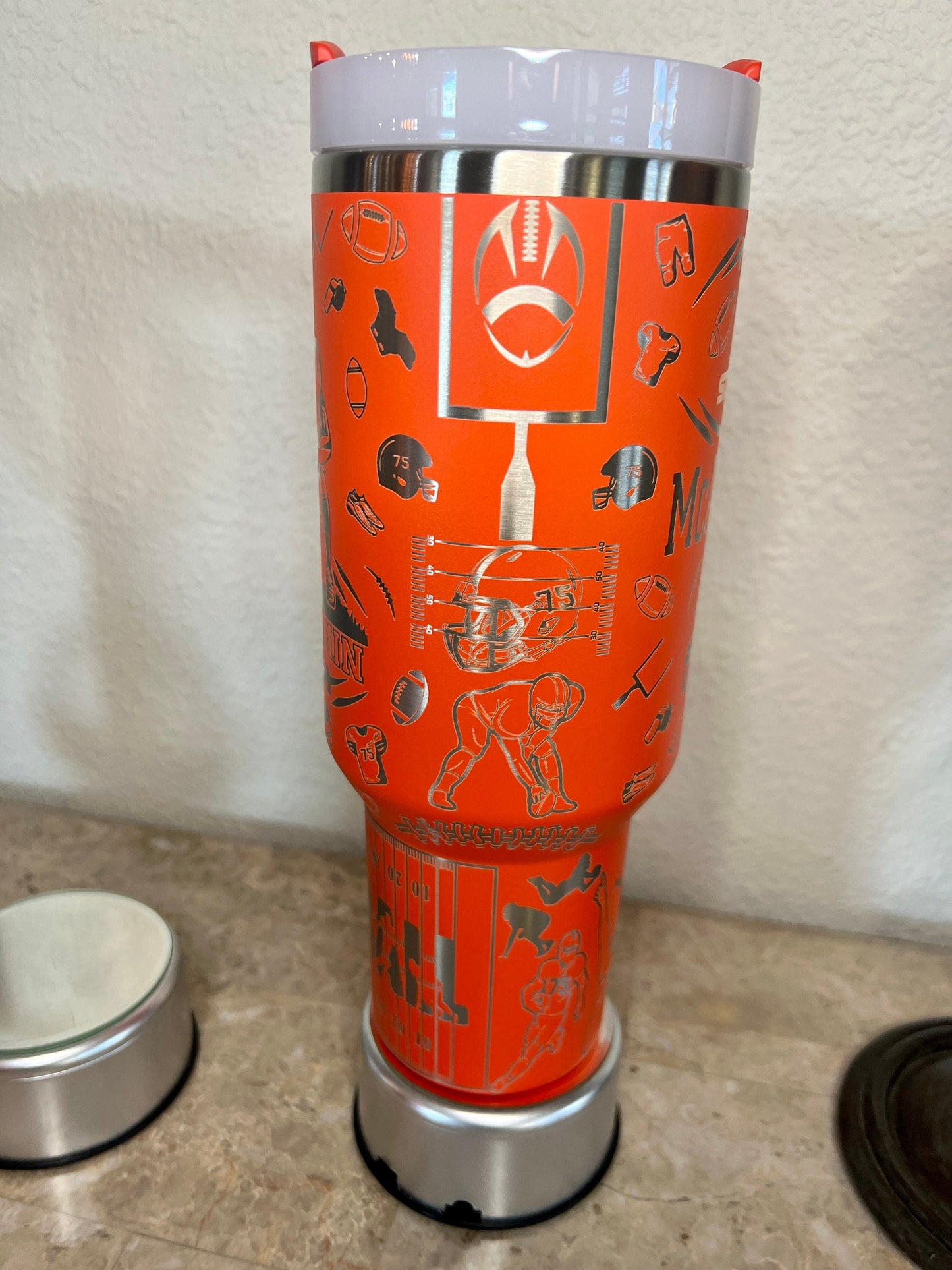 Football-Stanley 40OZ H2.0 Quencher Tumbler-Full Wrap Laser Engraved