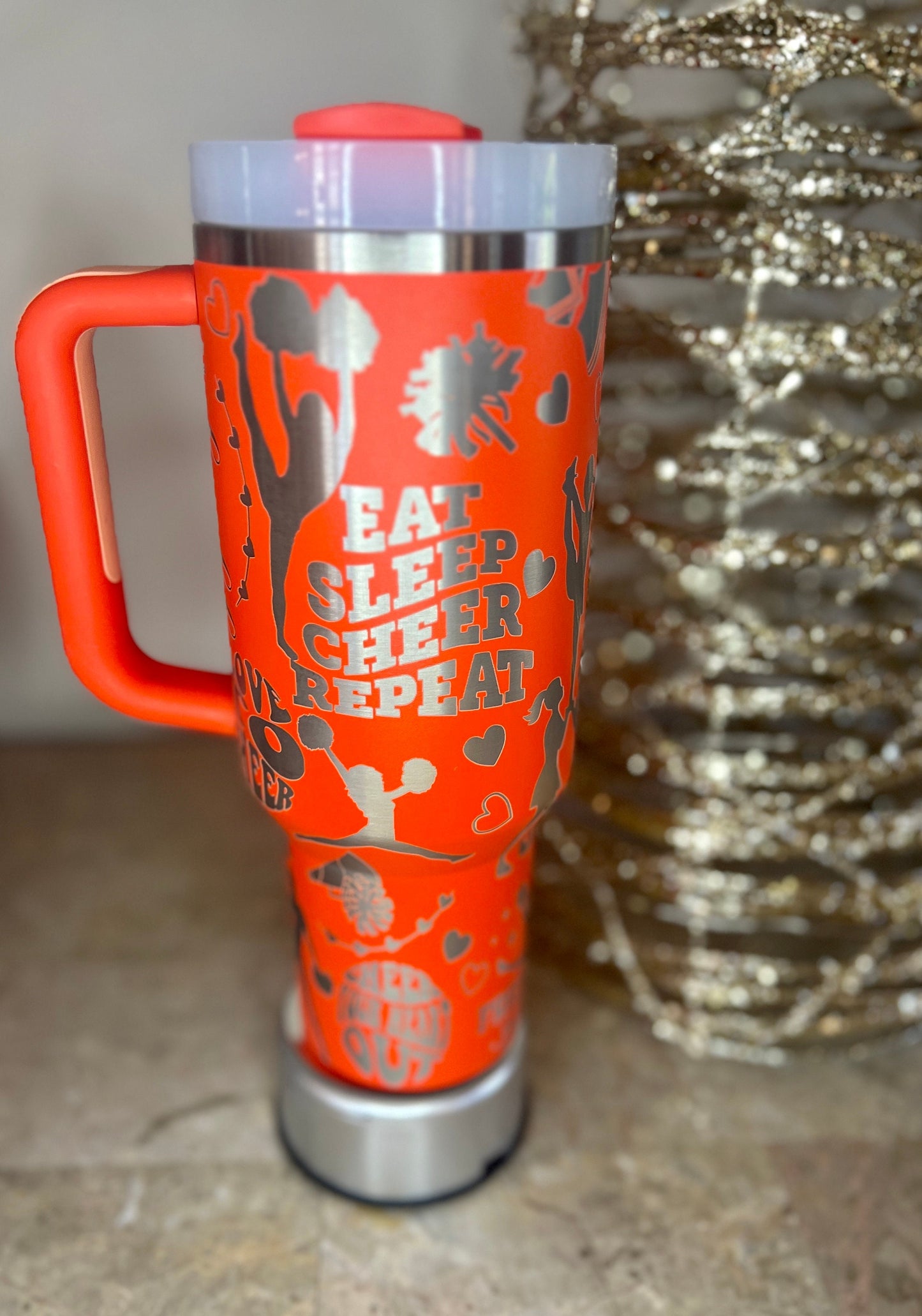 CHEER-Stanley 40OZ H2.0 Quencher Tumbler-Full Wrap Laser Engraved