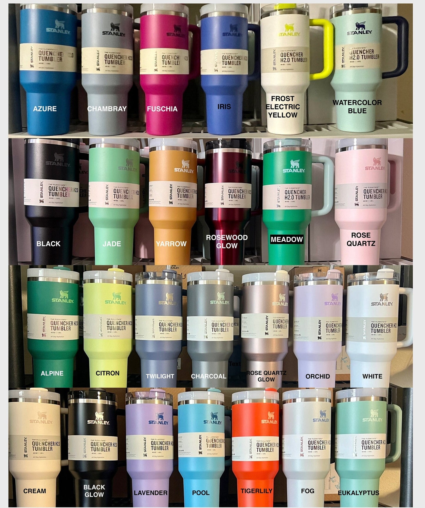 Football-Stanley 40OZ H2.0 Quencher Tumbler-Full Wrap Laser Engraved