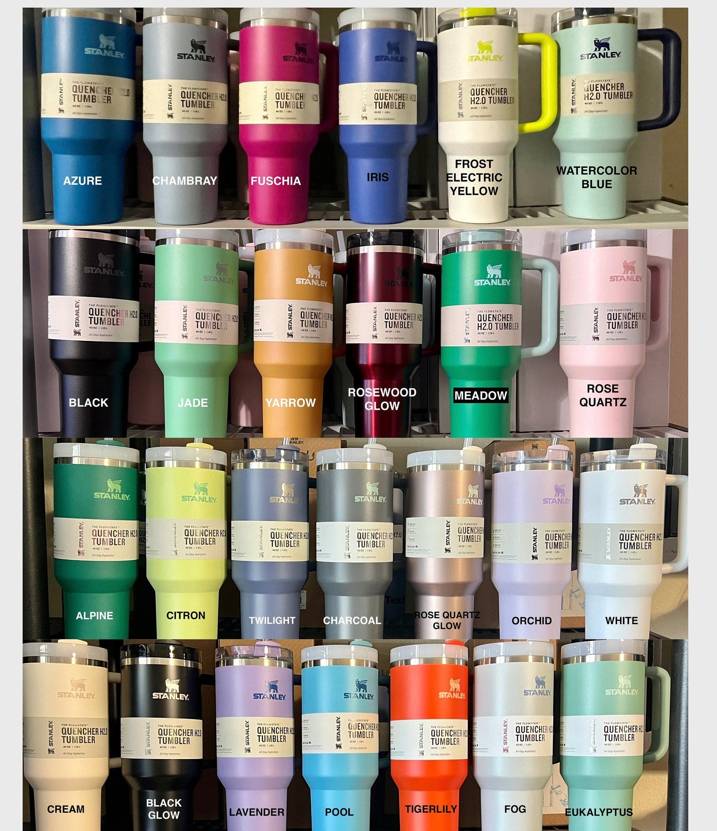 CANNABIS -40 OZ Stanley Quencher H2.0 Travel Tumbler/Cup with Handle-Full Wrap Laser Engraved