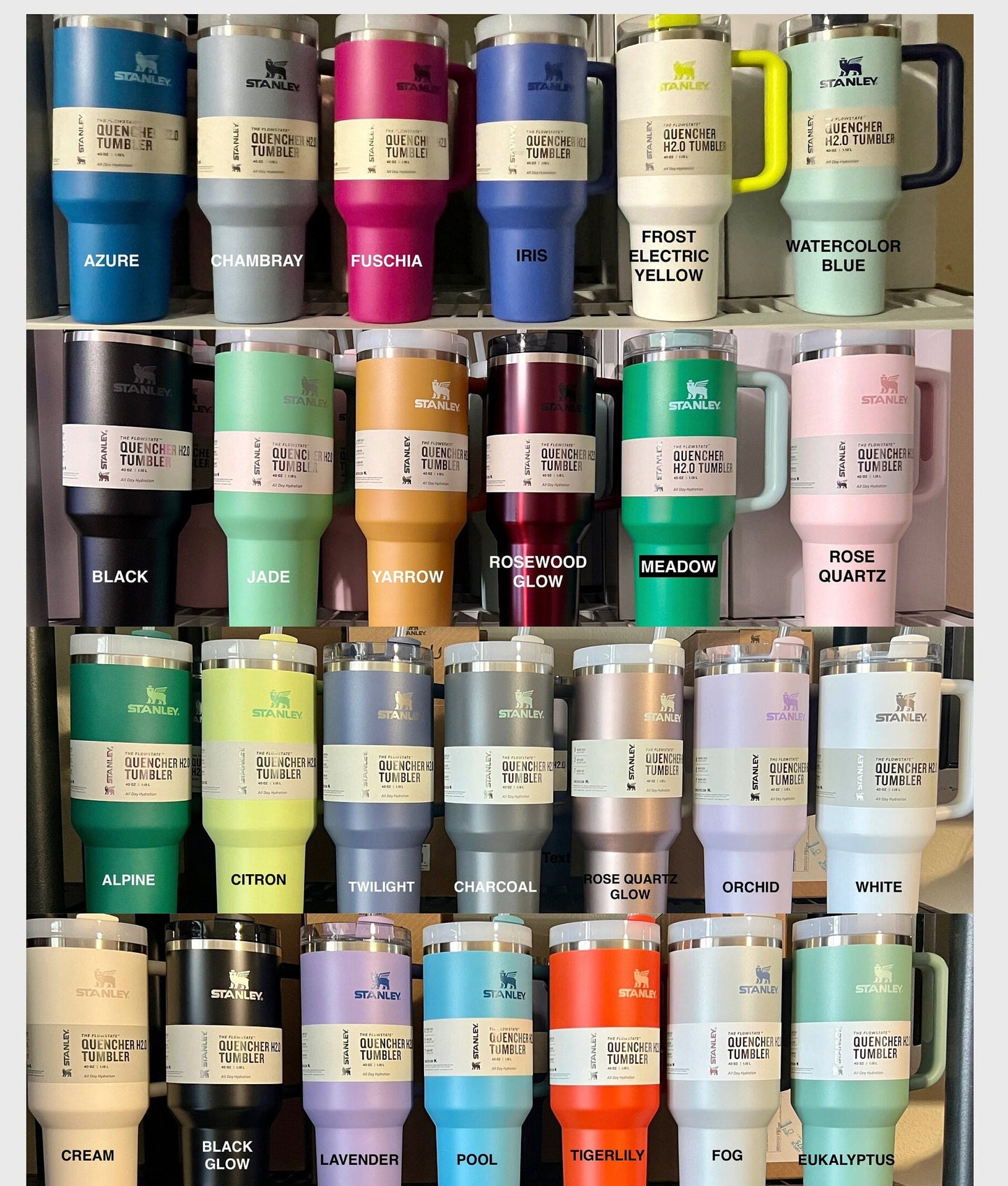 Guitar Tumbler: Engraved 40 Oz Stanley Quencher H2.0 Travel Tumbler