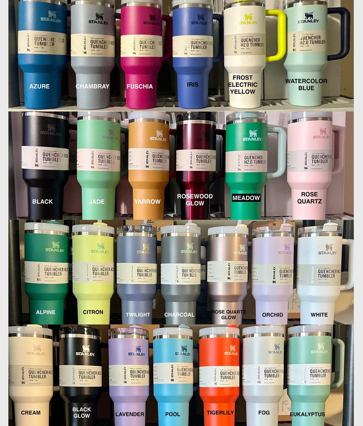 Snowflake -Stanley or Unbranded 40OZ H2.0 Quencher Tumbler-Full Wrap Laser Engraved