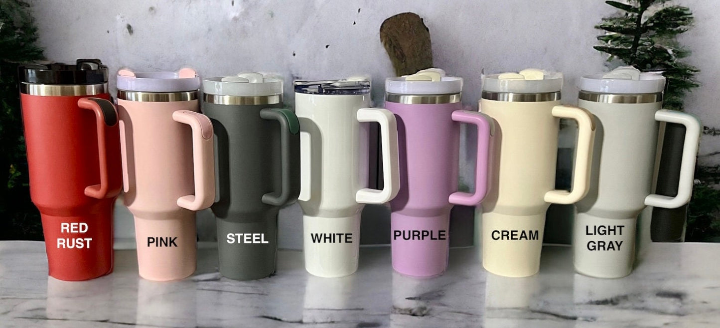 Nurse Life-40 Oz Travel Tumbler with Handle-Full Wrap Laser Engraved