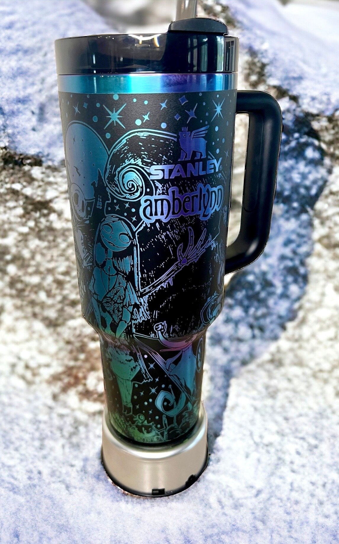 The Nightmare before Christmas-40 Oz Stanley Quencher H2.0 Travel Tumbler with Handle - Full Wrap Engraved