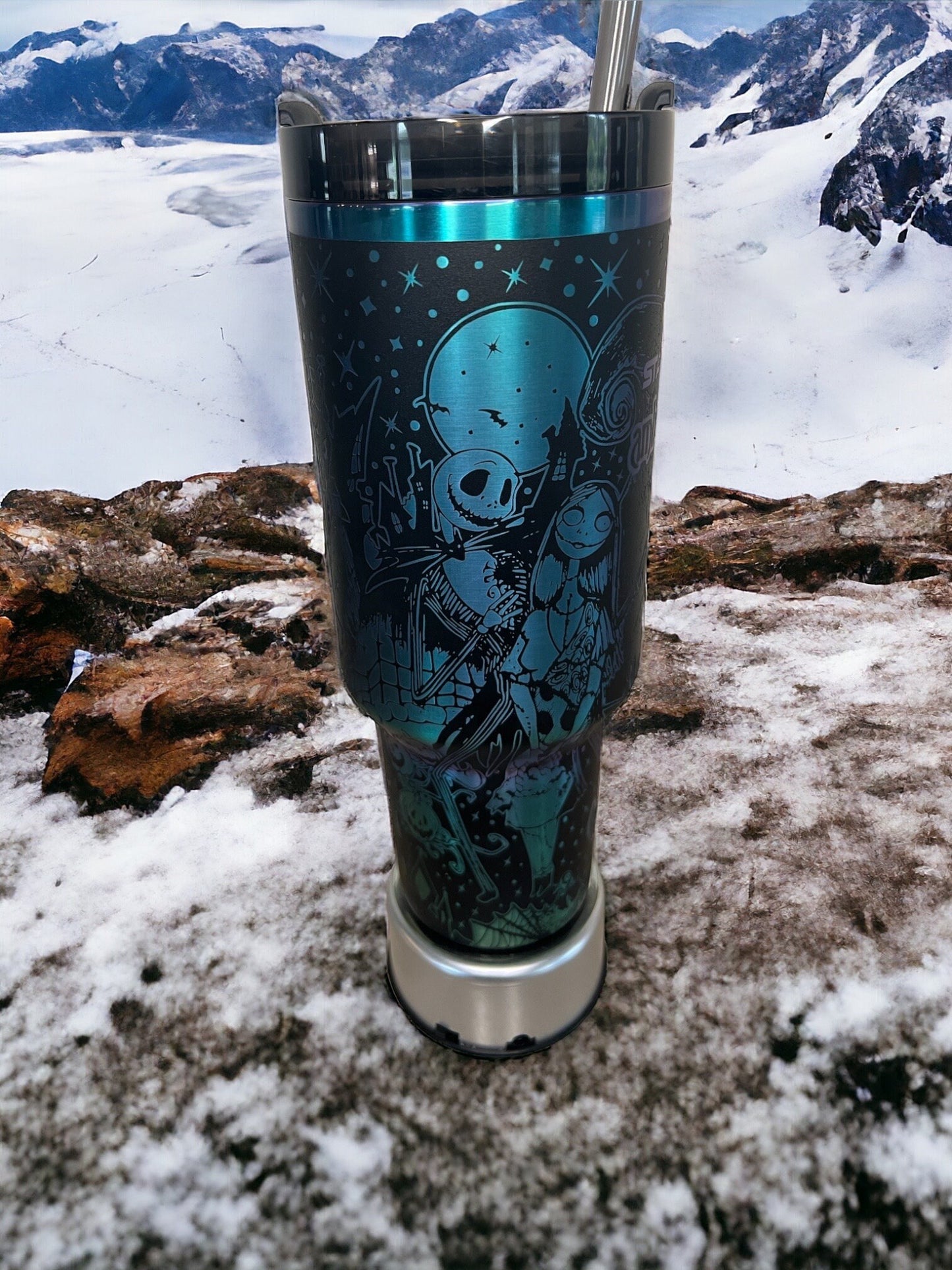 The Nightmare before Christmas-40 Oz Stanley Quencher H2.0 Travel Tumbler with Handle - Full Wrap Engraved