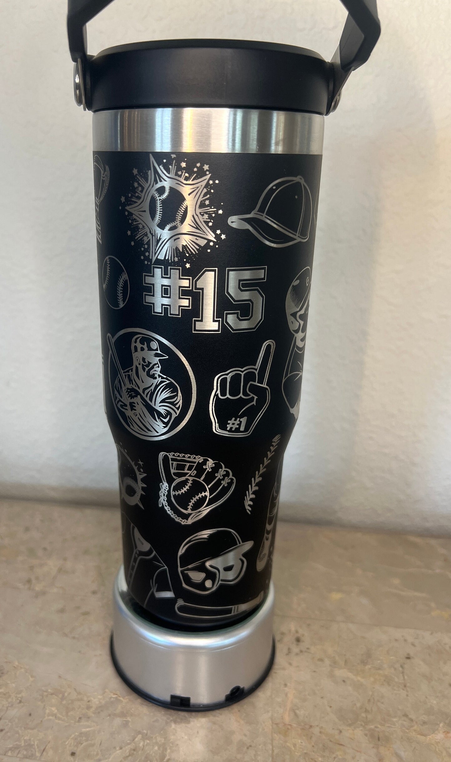 Baseball Life -40 OZ Stanley Quencher H2.0 Travel Tumbler with Handle-Full Wrap Laser Engraved