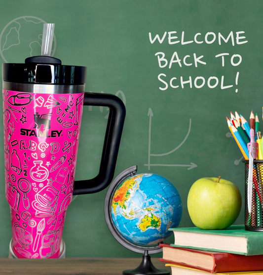 TEACHER-30 OZ Stanley H2.0 Quencher Tumbler With Handle-Full Wrap Engraved-GIFT