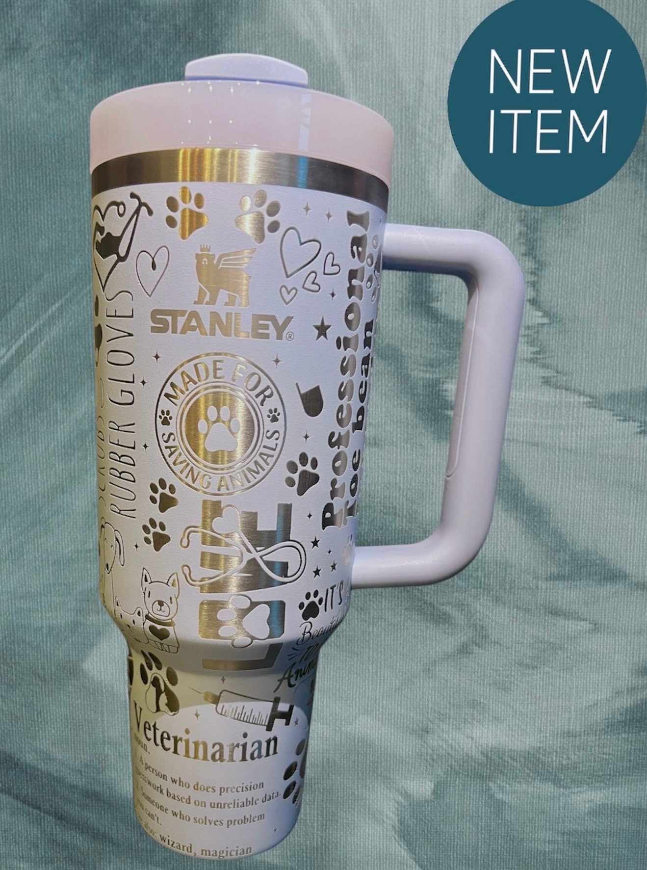 Engraved Veterinarian Stanley Tumbler - 40 oz Quencher H2.0 Travel Cup