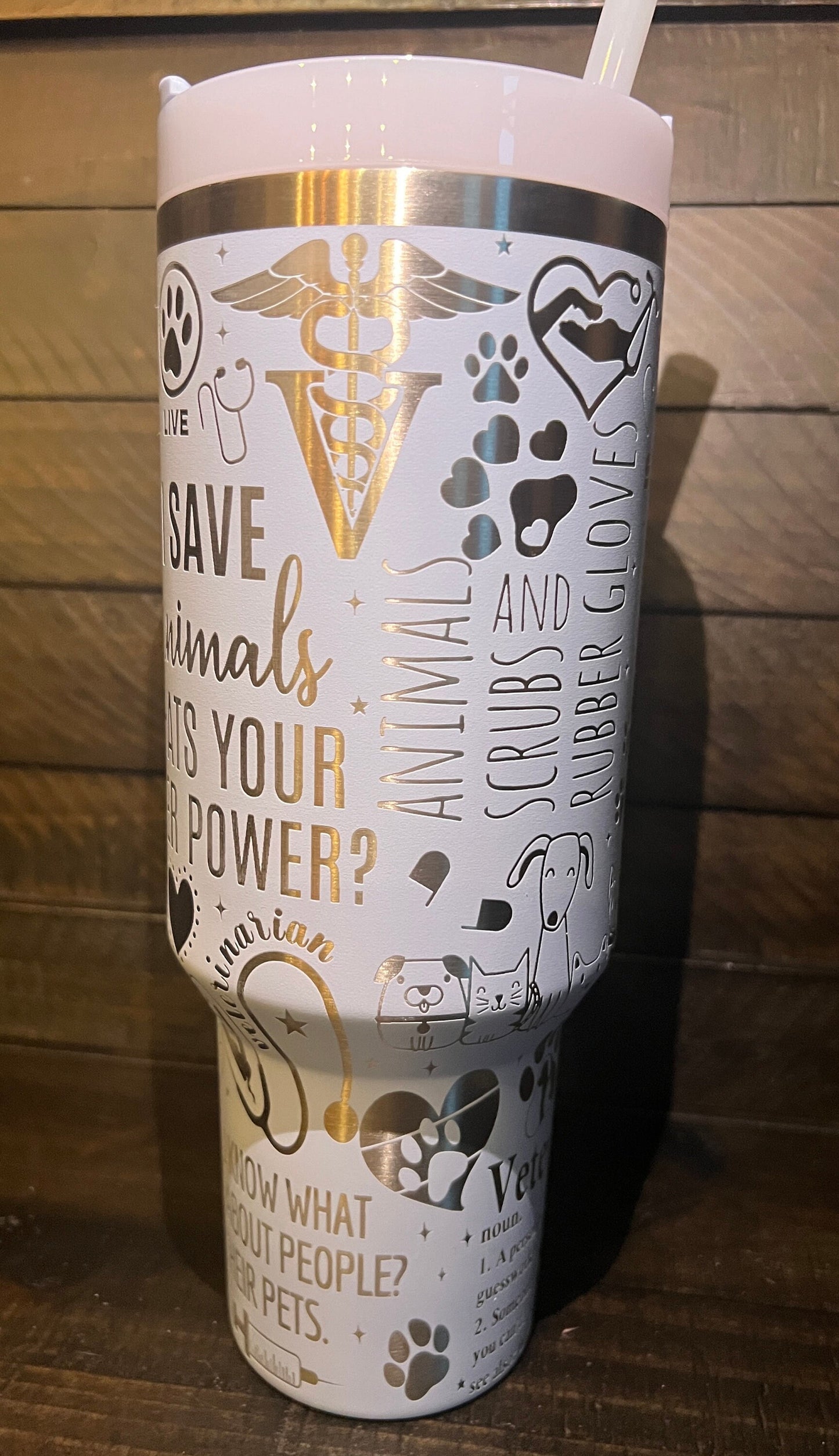 Engraved Veterinarian Stanley Tumbler - 40 oz Quencher H2.0 Travel Cup