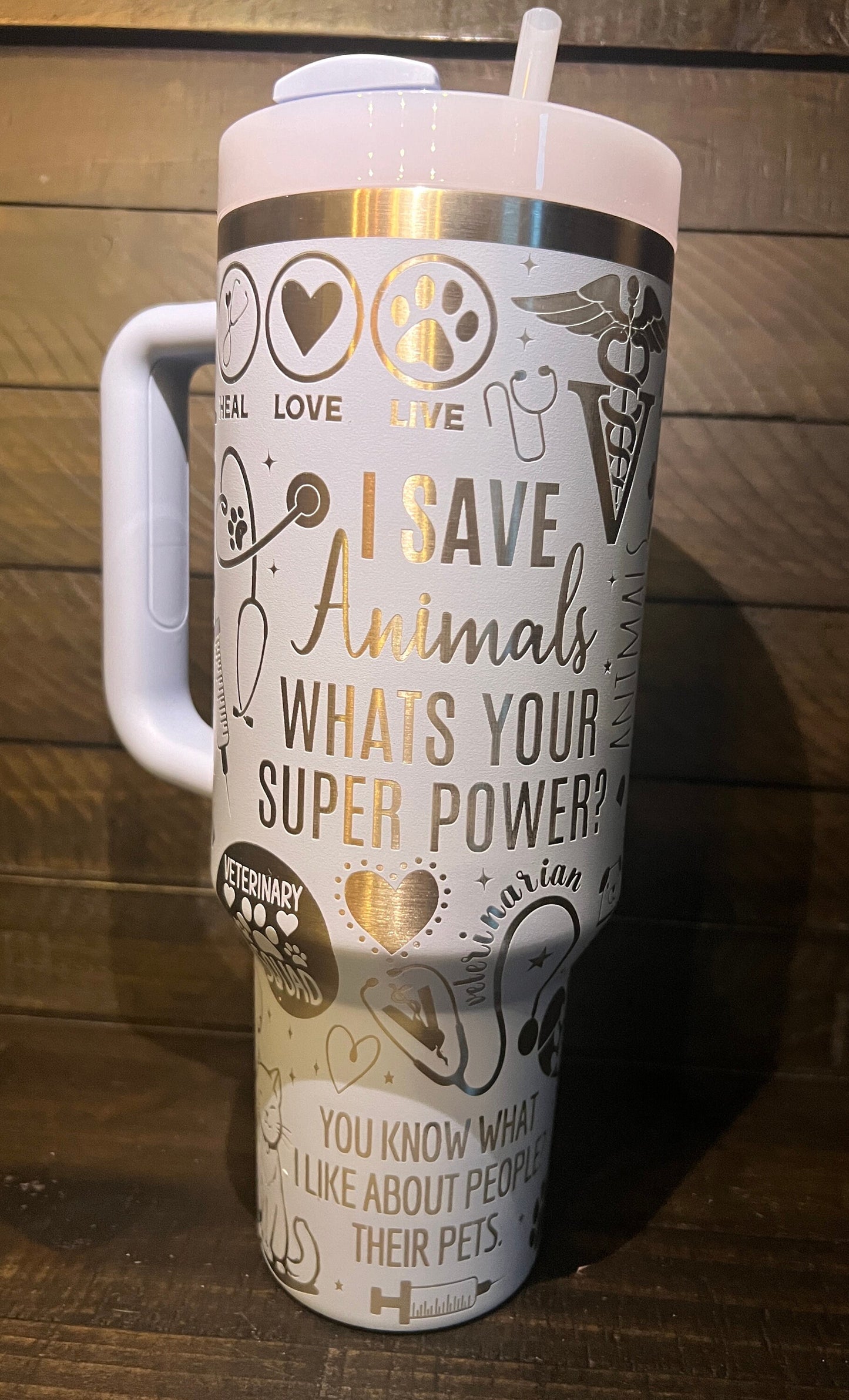 Engraved Veterinarian Stanley Tumbler - 40 oz Quencher H2.0 Travel Cup