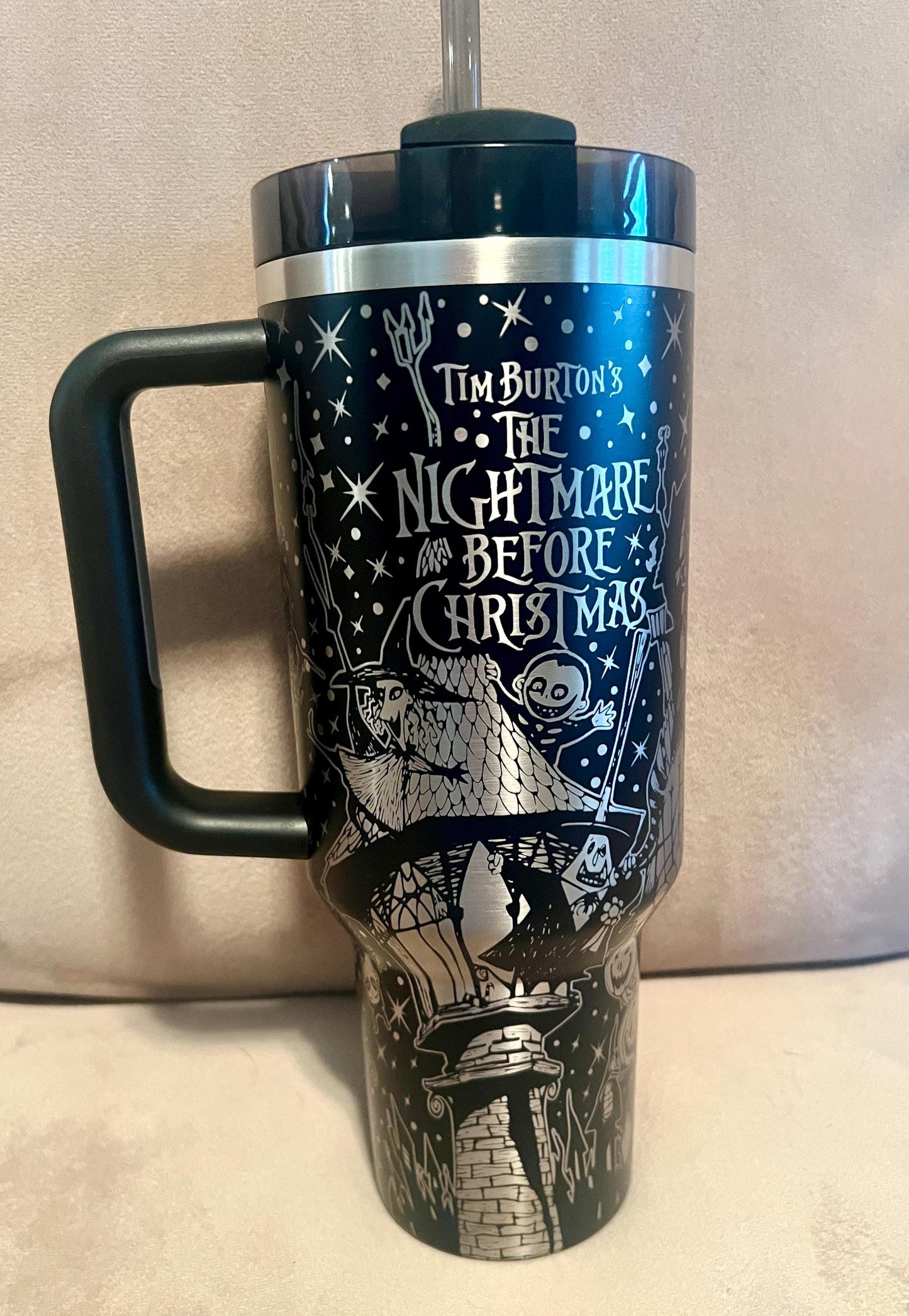 Nightmare Before Christmas Stanley Tumbler: 40 Oz Engraved Travel Mug