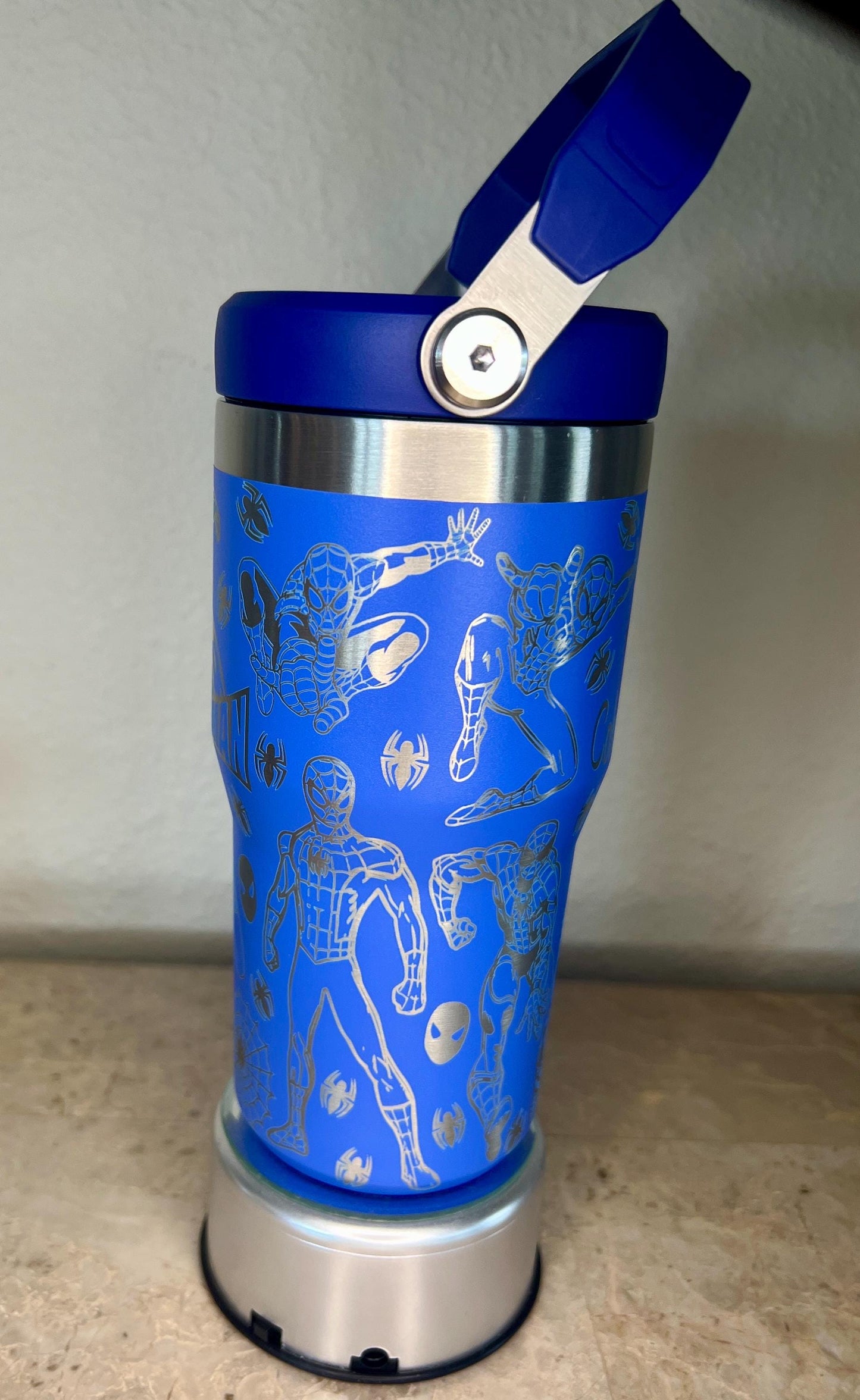 Engraved Spider-Man Stanley IceFlow Tumbler with Straw (20 or 30 Oz)