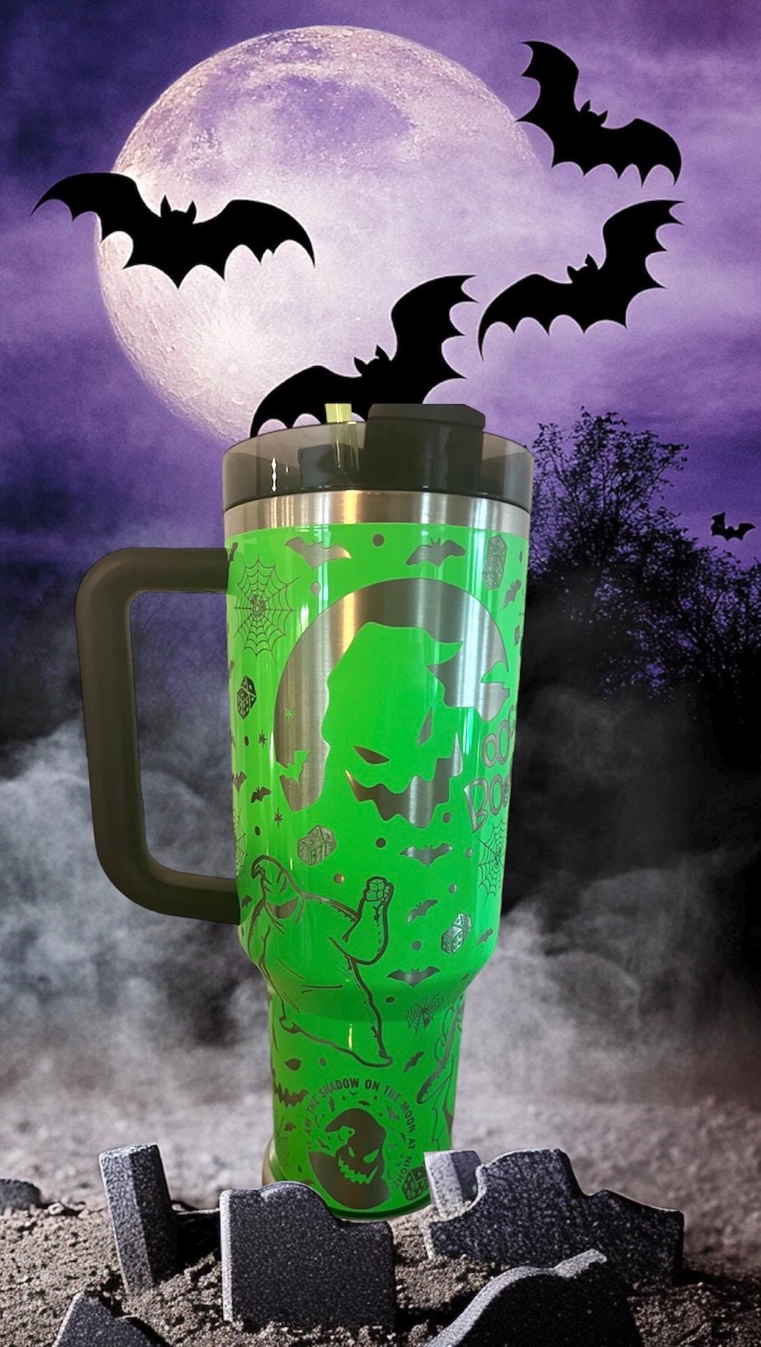 Oogie Boogie Stanley 40 Oz Tumbler: Engraved Nightmare Before Christmas Travel Cup