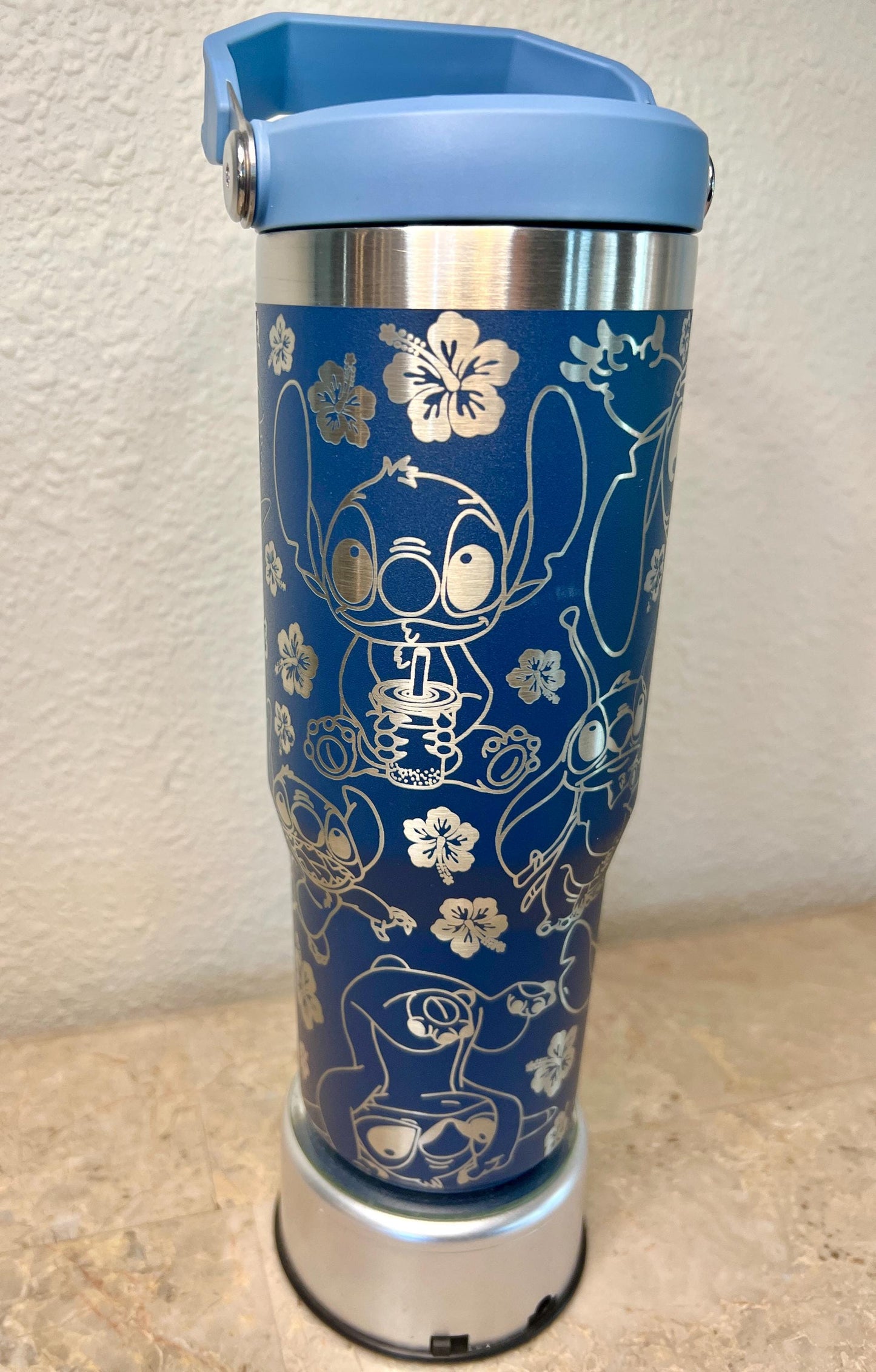 Engraved Blue Alien Stanley Iceflow Flip Straw Tumbler - 30 oz