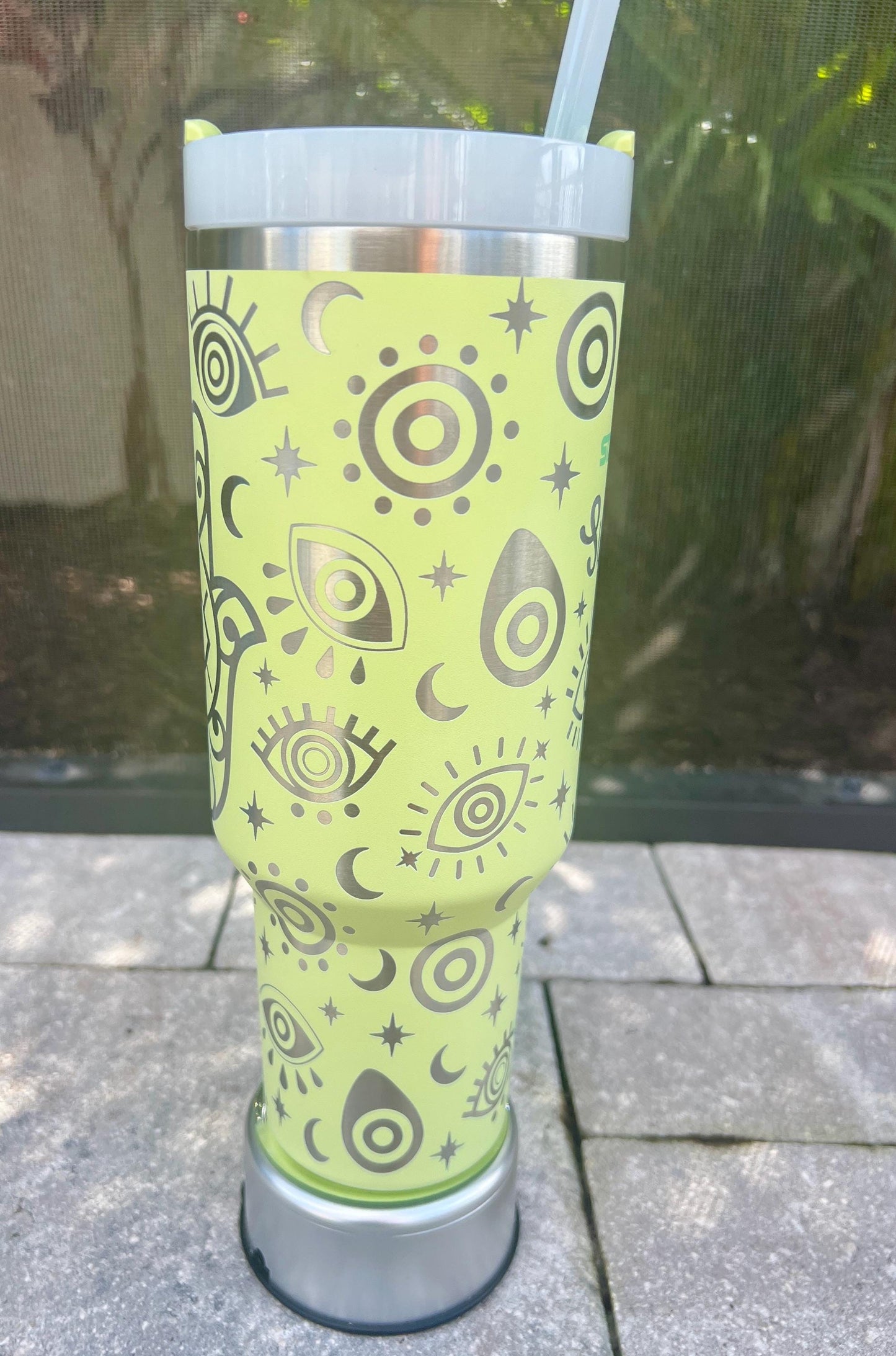 Turkish Evil Eye Stanley Quencher: 40 Oz Engraved Travel Tumbler