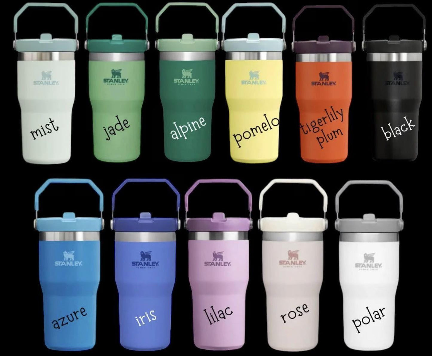 Engraved Blue Alien Stanley Iceflow Flip Straw Tumbler - 30 oz