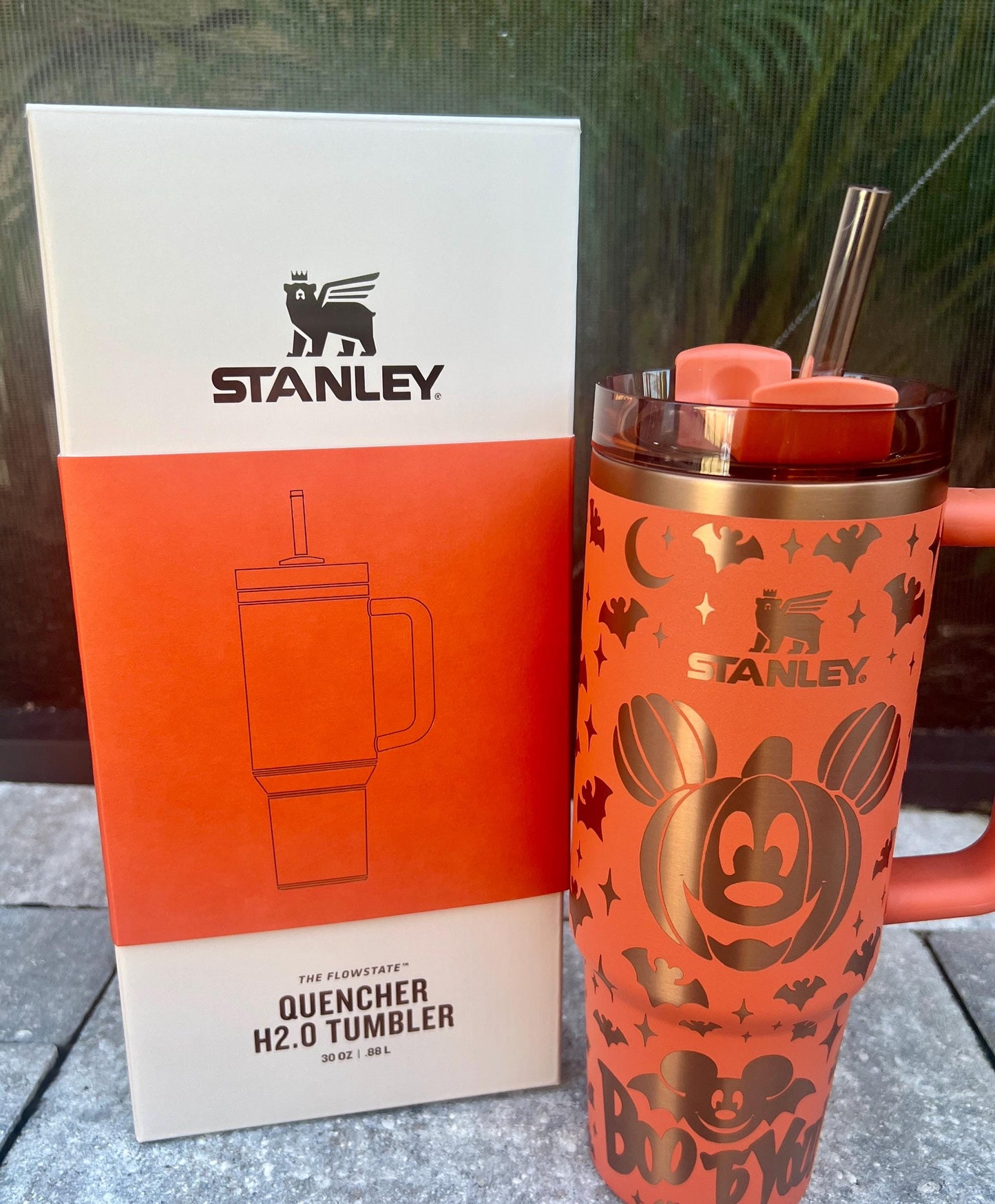 Boo to You-40 Oz Stanley Quencher H2.0 Travel Tumbler with Handle - Full Wrap Engraved