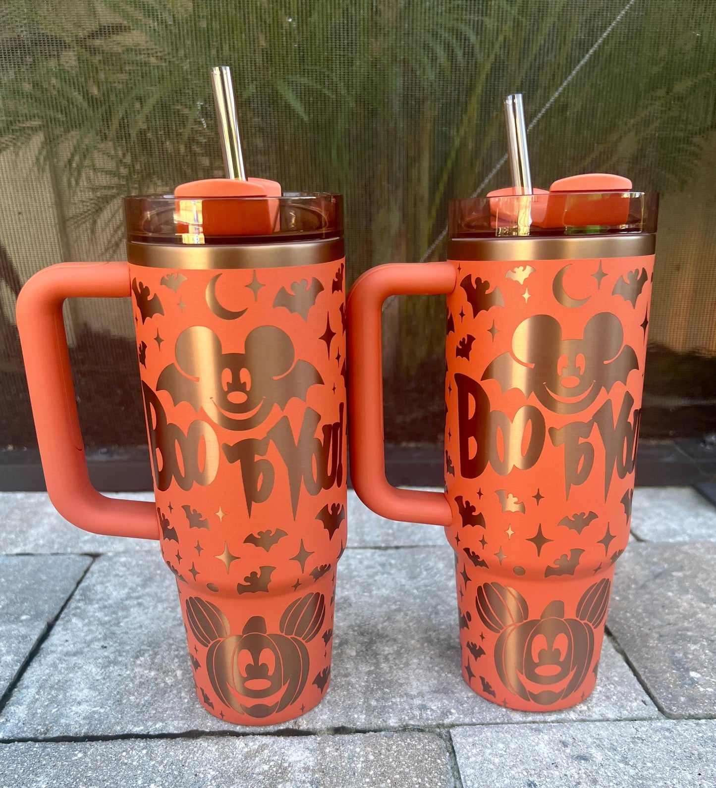 Boo to You-40 Oz Stanley Quencher H2.0 Travel Tumbler with Handle - Full Wrap Engraved