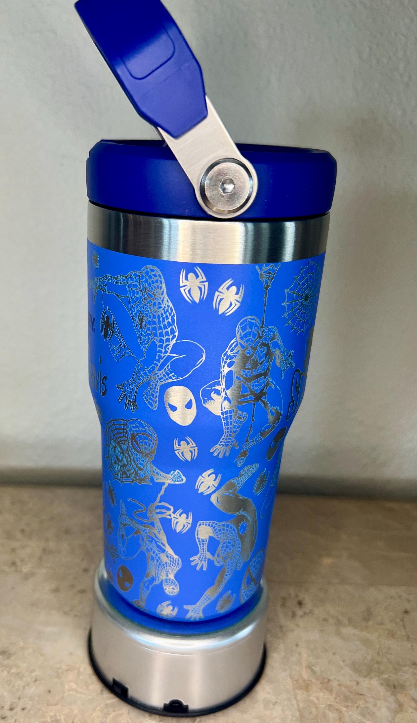 Engraved Spider-Man Stanley IceFlow Tumbler with Straw (20 or 30 Oz)