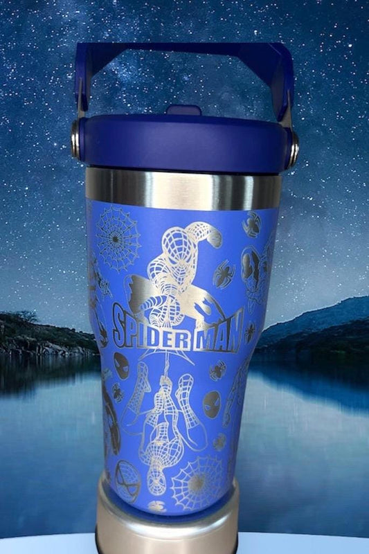 Engraved Spider-Man Stanley IceFlow Tumbler with Straw (20 or 30 Oz)