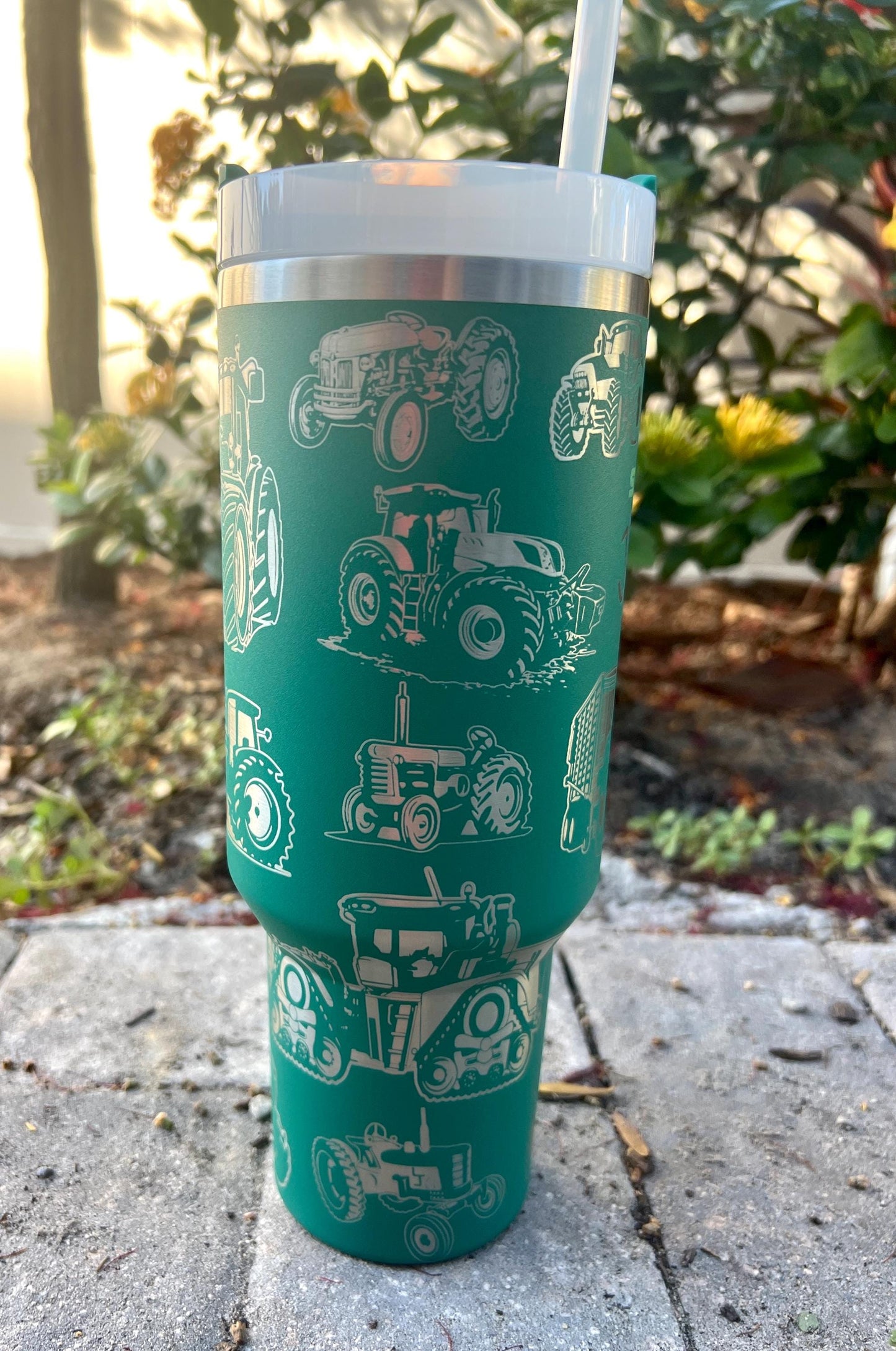 Engraved Tractor Stanley Quencher H2.0 Travel Tumbler - 40 Oz Cup