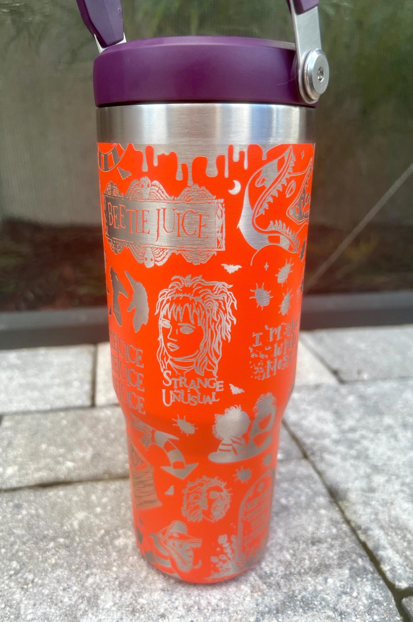 Beetlejuice Engraved Stanley Iceflow Tumbler - 30 oz Flip Straw Cup