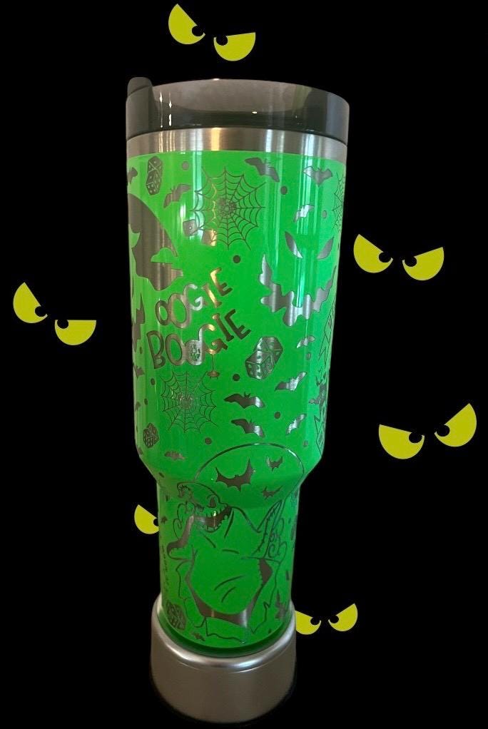 Oogie Boogie Stanley 40 Oz Tumbler: Engraved Nightmare Before Christmas Travel Cup