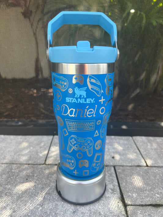 Gamer- Engraved 20 or 30 Oz Stanley IceFlow Tumbler with Straw, gifts for him, gifts for her, birthday, present