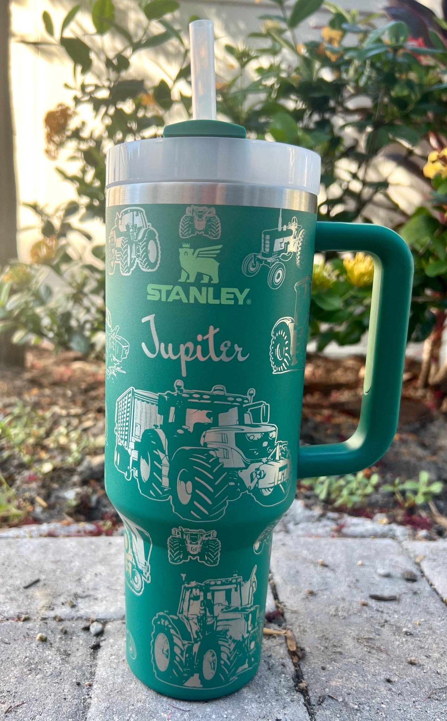 Engraved Tractor Stanley Quencher H2.0 Travel Tumbler - 40 Oz Cup