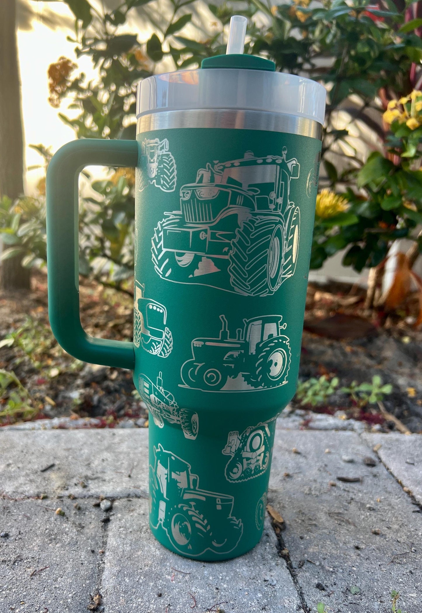 Engraved Tractor Stanley Quencher H2.0 Travel Tumbler - 40 Oz Cup