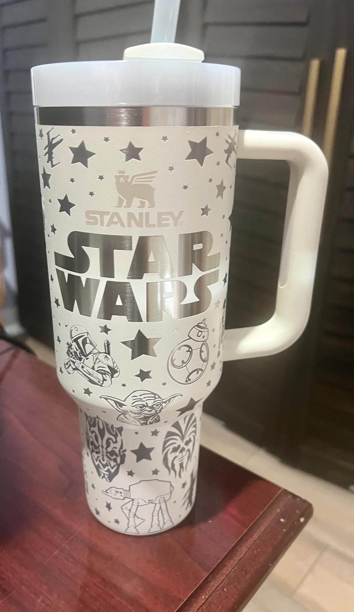 Star Wars Stanley 40oz Quencher: Full Wrap Laser Engraved Travel Tumbler
