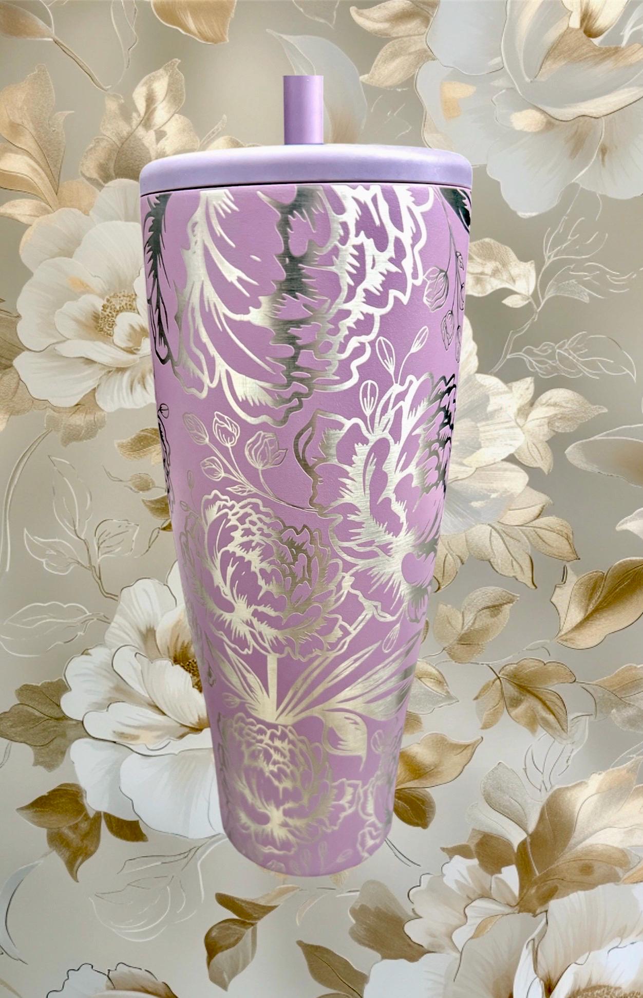 Peony -40 OZ Brumate ERA Leakproof  Tumbler/ cup with Handle-Full Wrap Laser Engraved